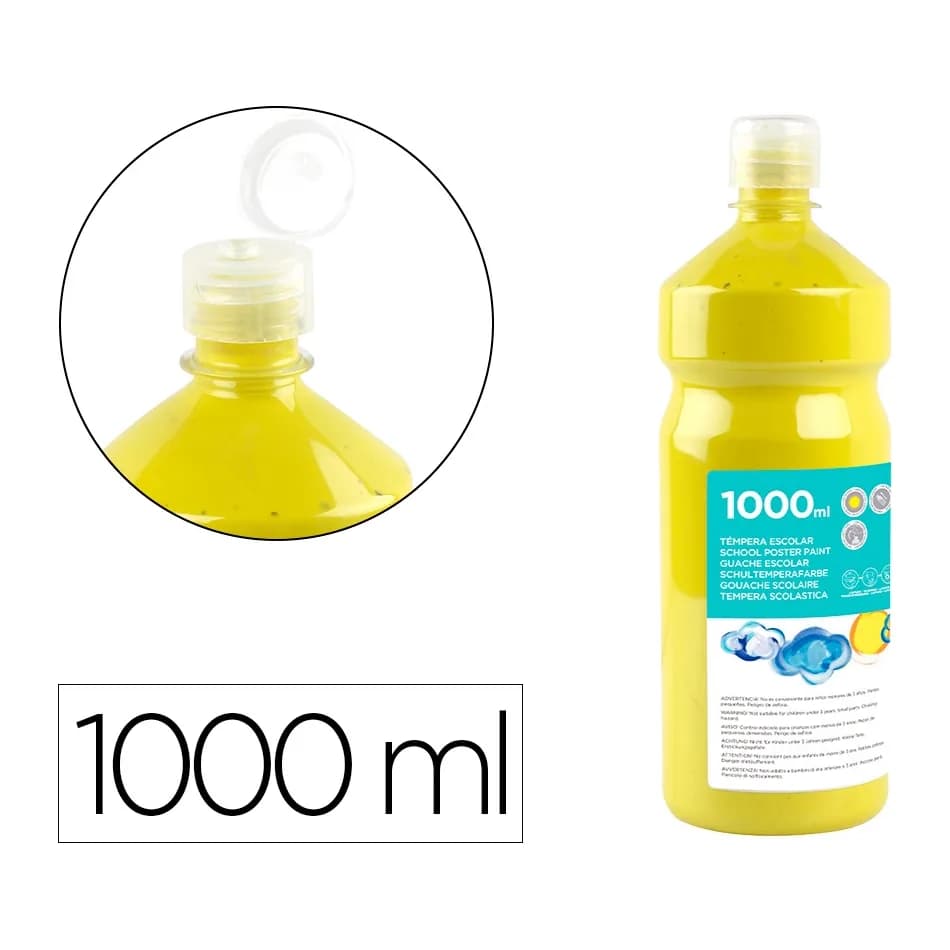 Liderpapel Tempera liquida liderpapel escolar 1000 ml amarillo limon