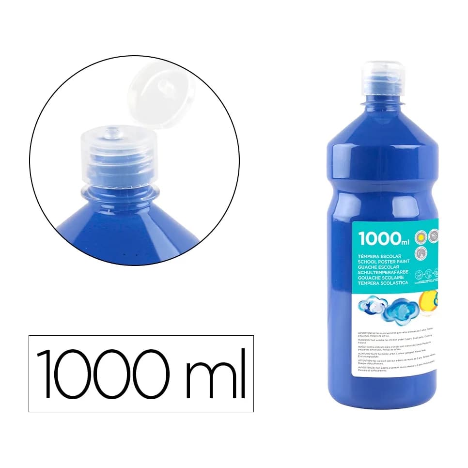Liderpapel Tempera liquida liderpapel escolar 1000 ml azul marino