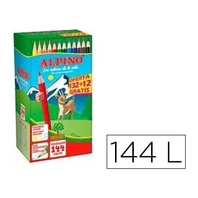 Alpino Lapices de colores alpino school pack de 132 + 12 unidades obsequio colores surtidos