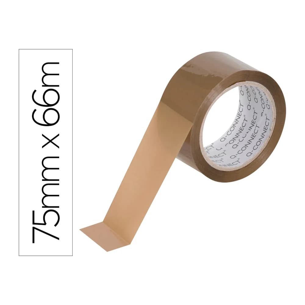 Q-connect Cinta adhesiva q-connect polipropileno havana 66 mt x 75 mm para embalaje