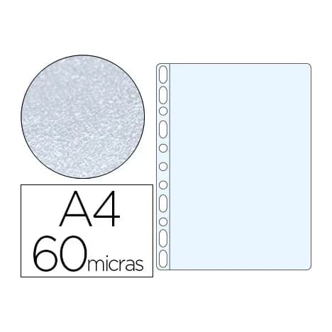 Esselte Funda multitaladro esselte din a4 polipropileno 60 mc piel de naranja caja de 100 unidades
