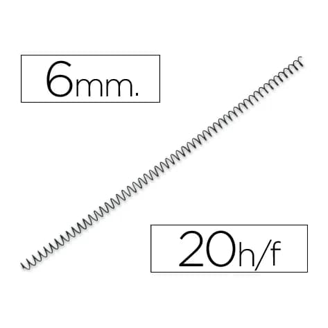 Q-connect Espiral metalico q-connect 56 4:1 6mm 1mm caja de 200 unidades