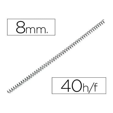 Q-connect Espiral metalico q-connect 56 4:1 8mm 1mm caja de 200 unidades