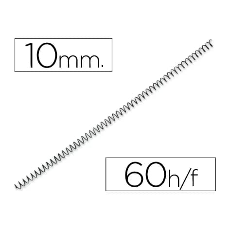 Q-connect Espiral metalico q-connect 56 4:1 10mm 1mm caja de 200 unidades