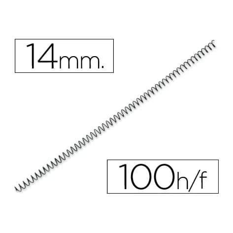 Q-connect Espiral metalico q-connect 56 4:1 14mm 1mm caja de 100 unidades