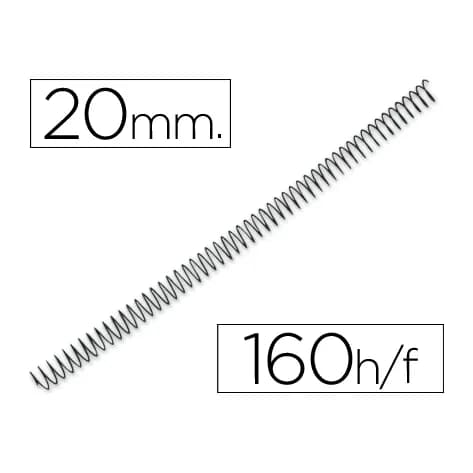 Q-connect Espiral metalico q-connect 56 4:1 20mm 1,2mm caja de 100 unidades