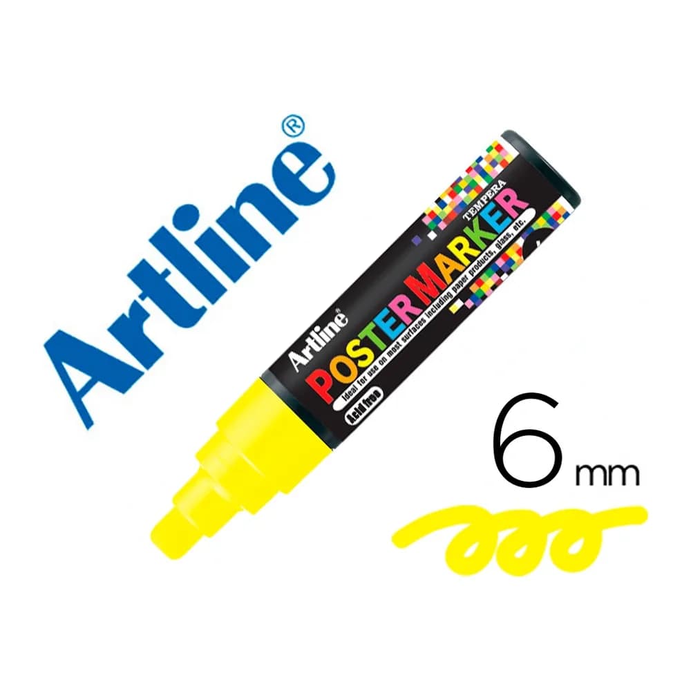Artline Rotulador artline poster marker epp-6-ama fluo punta redonda 6 mm color amarillo fluor