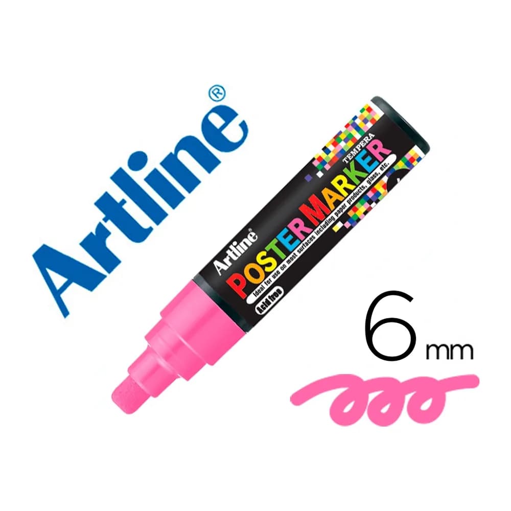 Artline Rotulador artline poster marker epp-6-ros flu punta redonda 6 mm color rosa fluor