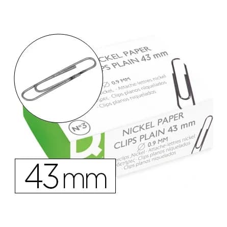 Q-connect Clips niquelados q-connect nº3 43 mm caja de 100 unidades