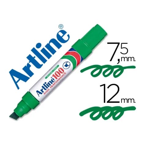 Artline Rotulador artline marcador permanente 100 verde punta biselada