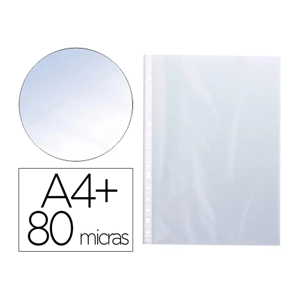 Q-connect Funda multitaladro q-connect folio 80 mc cristal bolsa de 10 unidades