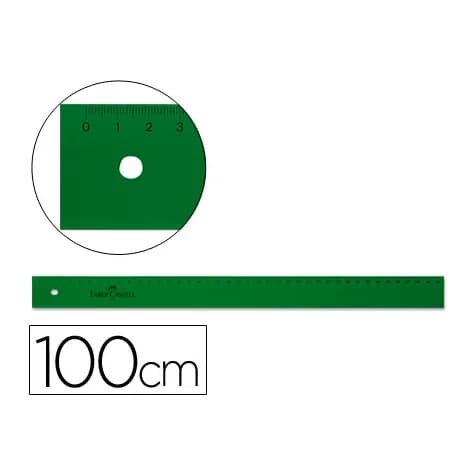 Faber castell Regla faber castell 100 cm plastico verde