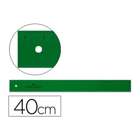 Faber castell Regla faber castell 40 cm plastico verde