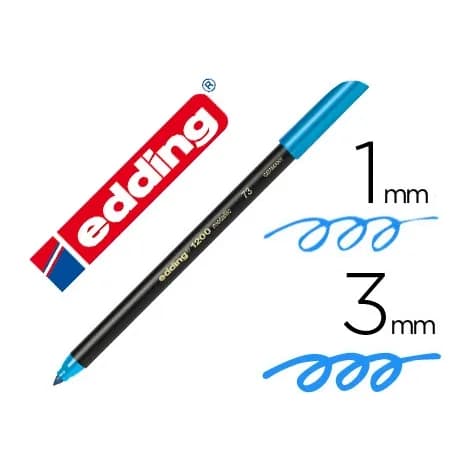 Edding Rotulador edding punta fibra 1200 azul metalizado n 73 punta redonda 1-3 mm