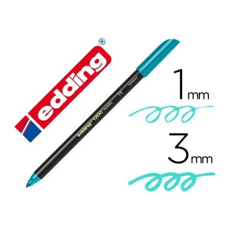 Edding Rotulador edding punta fibra 1200 verde metalizado n 74 punta redondo 0,5 mm