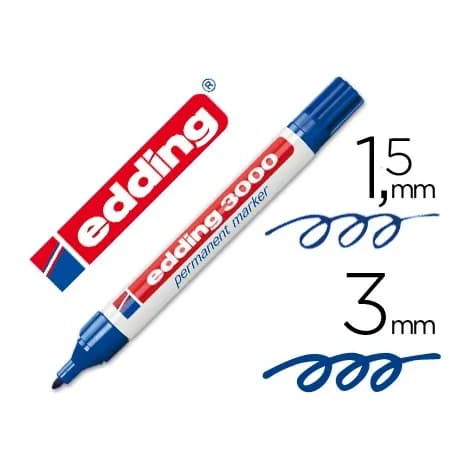 Edding Rotulador edding marcador permanente 3000 azul punta redonda 1,5-3 mm recargable