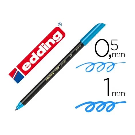 Edding Rotulador edding punta fibra 1200 azul claro n.10 punta redonda 0.5 mm