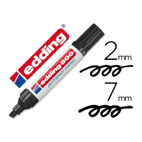 Edding Rotulador edding marcador permanente 500 negro punta biselada 7 mm recargable