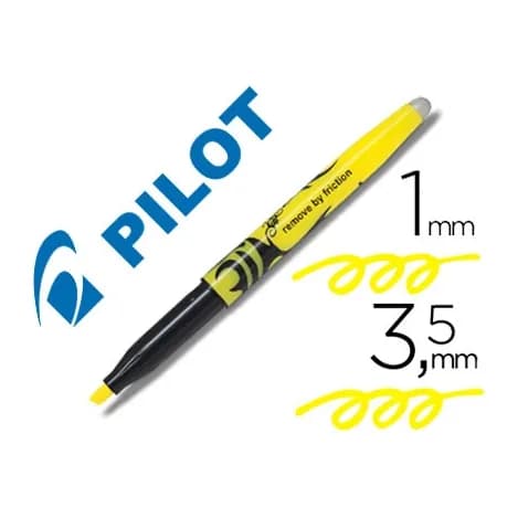 Pilot Rotulador pilot frixion light fluorescente borrable punta defibra color amarillo