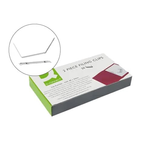 Q-connect Encuadernador fastener q-connect plateado caja de 50 unidades