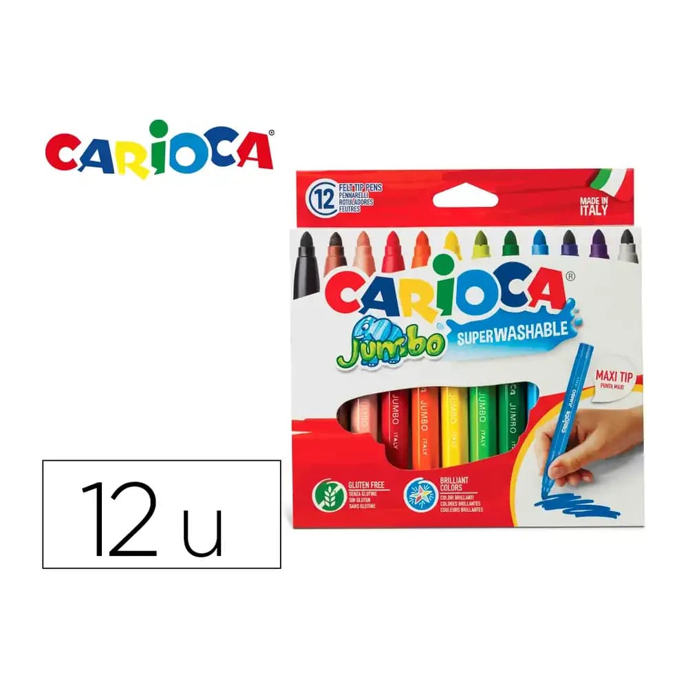 Carioca Rotulador carioca jumbo punta gruesa estuche de 12 unidades colores surtidos