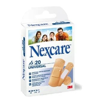 Nexcare Tira protectora 3m nexcare para heridas y cortes plasticoimpermeable caja de 20 unidades diversos tamaños