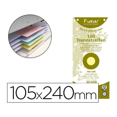 Exacompta Separador exacompta cartulina de 180 gr juego de 100 separadores 105x240 mm con 2 taladros color amarillo