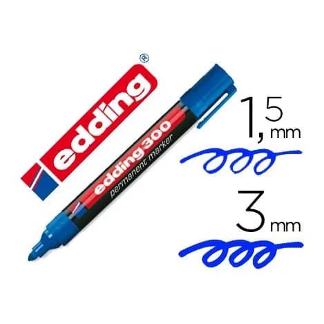 Edding Rotulador edding marcador permanente 300 azul punta redonda 1,5-3 mm recargable