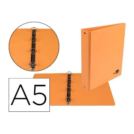 Liderpapel Carpeta de 4 anillas 25 mm redondas liderpapel a5 carton forrado pvc