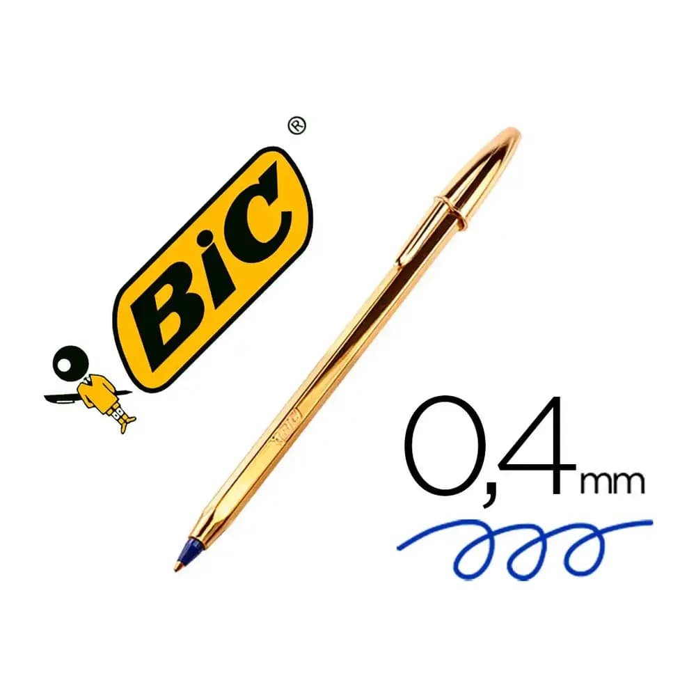 Bic Boligrafo bic cristal celebration oro tinta azul unidad