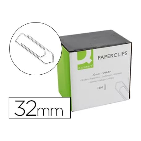 Q-connect Clips niquelados q-connect 32 mm caja de 1000 unidades