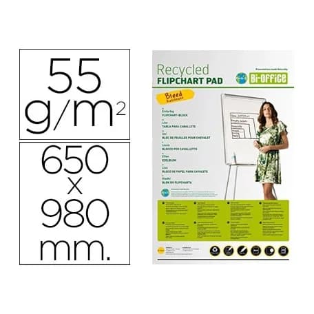 Bi-office Bloc congreso bi-office papel reciclado 650x980 mm 20 hojas 55g/m2