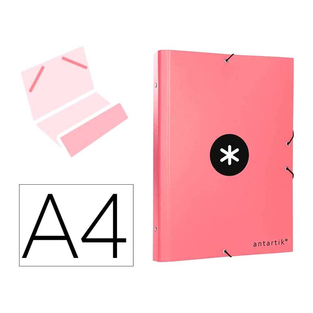 Antartik Carpeta antartik clasificadora a4 12 departamentos goma carton forrado color coral