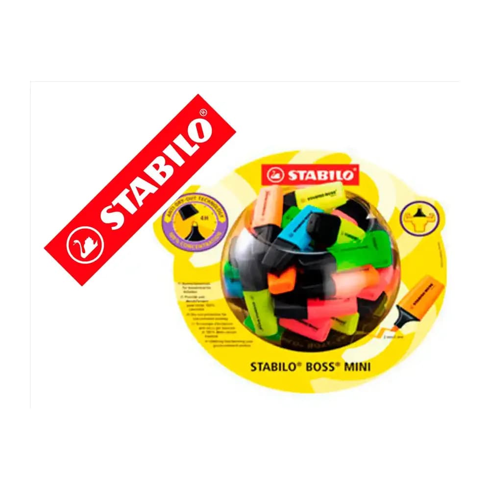 Stabilo Rotulador stabilo boss mini fluorescente expositor bombonera de 50 unidades colores surtidos