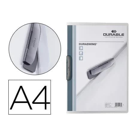 Durable Carpeta durable duraswing dossier pinza lateral giratoria polipropileno din a4 grafito 30 hojas