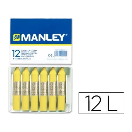 Manley Lapices cera manley unicolor verde amarillo claro n.47 caja de 12 unidades