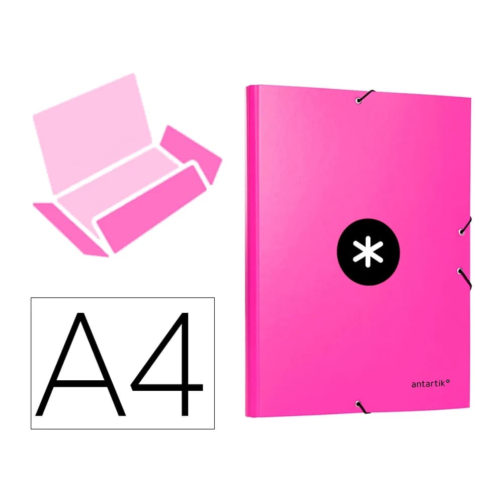 Antartik Carpeta antartik gomas tres solapas carton forrado a4
