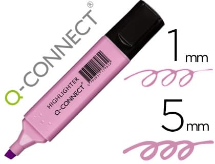 Q-connect Rotulador q-connect fluorescente pastel violeta punta biselada