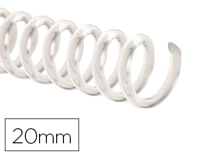 Q-connect Espiral plastico q-connect transparente 32 5:1 20mm 2mm caja de 100 unidades
