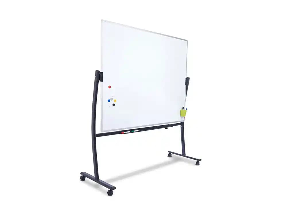 Rocada Pizarra blanca rocada vitrificada magnetica con soporte volteable doble cara 90x120 cm