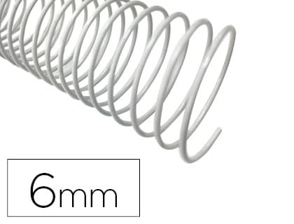Q-connect Espiral metalico q-connect blanco 64 5:1 6 mm 1mm caja de 200 unidades