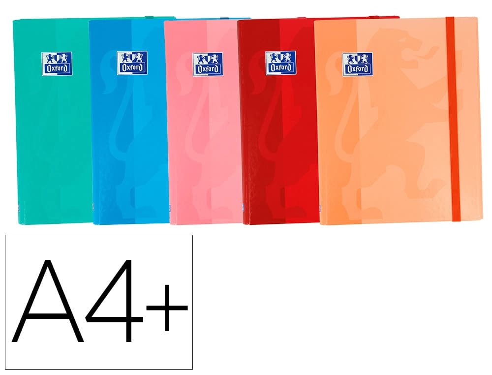 Oxford Carpeta de gomas oxford school din a4+ con solapas tapa extradura colores tendencias surtido