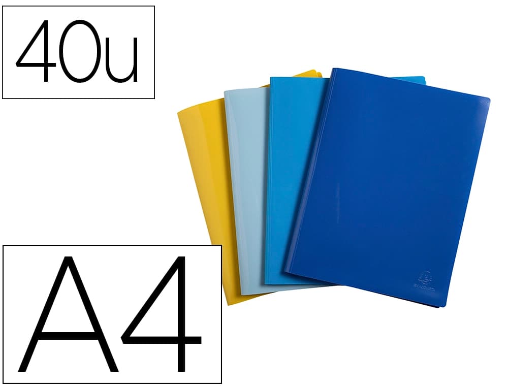 Exacompta Carpeta exacompta escaparate 40 fundas din a4 reciclada polipropileno colores surtidos