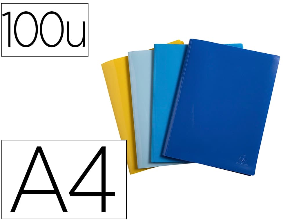 Exacompta Carpeta exacompta escaparate 100 fundas din a4 reciclada polipropileno colores surtidos
