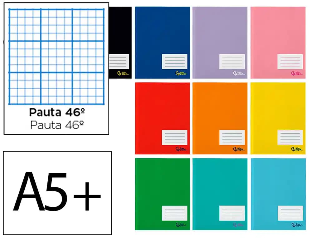 Liderpapel Libreta liderpapel smart a5 plus 32 hojas 75gr rayado nº46 colores surtidos