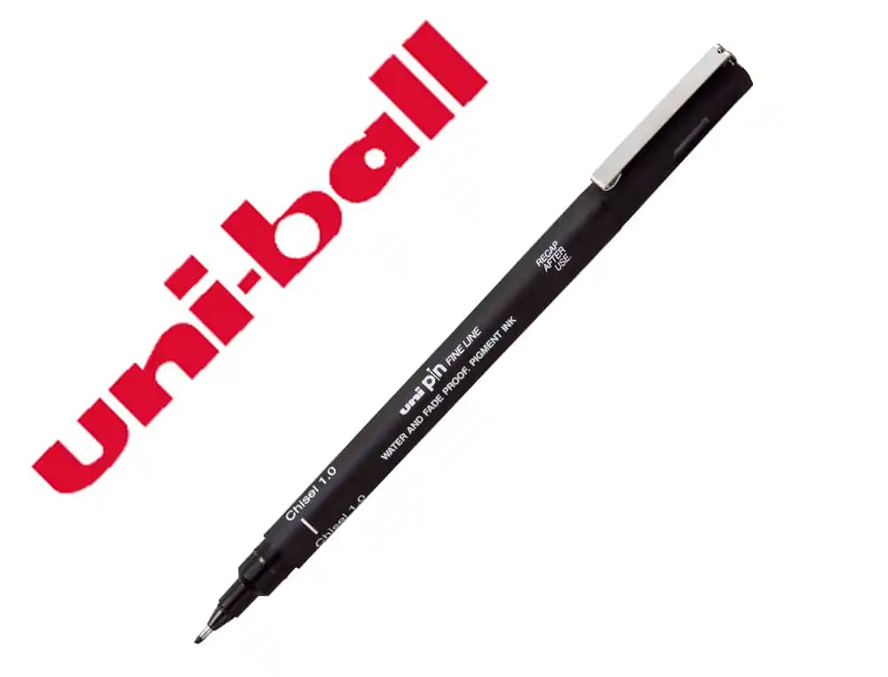 Uniball Rotulador uniball pin calibrado punta biselada 1 mm color negro