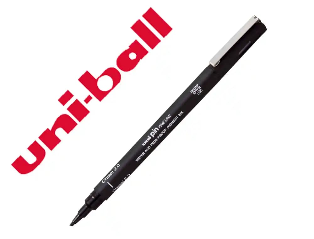 Uniball Rotulador uniball pin calibrado punta biselada 2 mm color negro