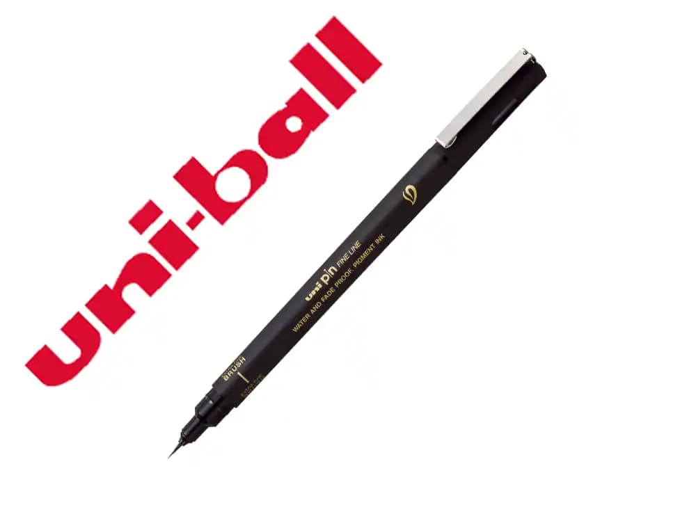 Uniball Rotulador uniball pin 500ef punta pincel flexible color negro