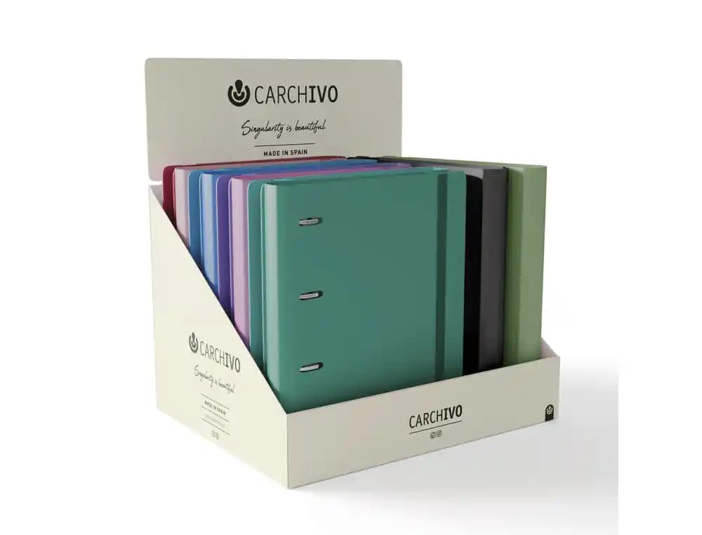 Carchivo Carpeta carchivo 360 style+soft 4 anillas 20 mm pp rigido foam a4 con gomilla expositor de 10 unidades
