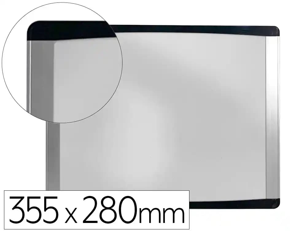 Bi-office Pizarra blanca bi-office inka magnetica acero lacado marco de aluminio y laterales plastico negro 355x280 mm